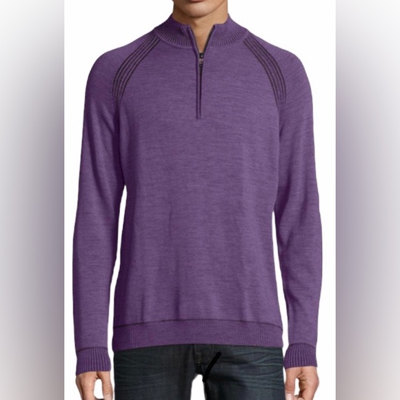 EUC!! Robert Graham 1/4 zip, 100% wool, ribbed collar/cuffs. Size 3XL - Picture 1 of 17
